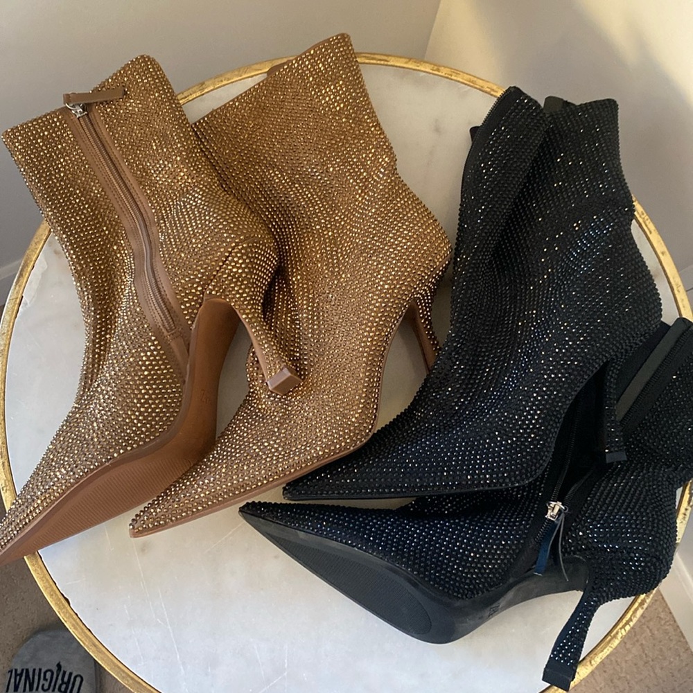 Zara Boots in black or gold, please message what color- black/gold.